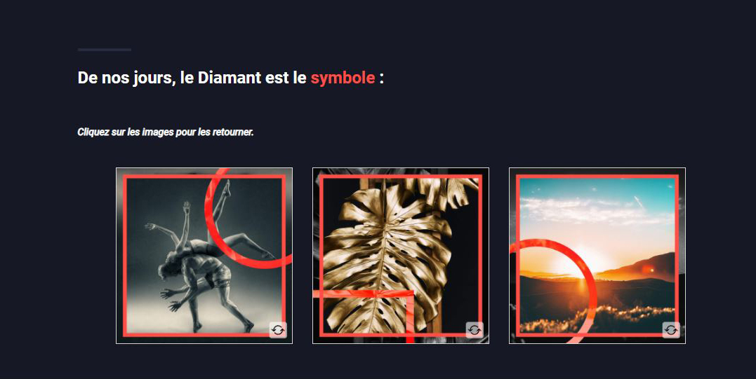 Carte retournable Rise 360, face illustrée : les symboles de la confiance, du luxe et de l'éternité