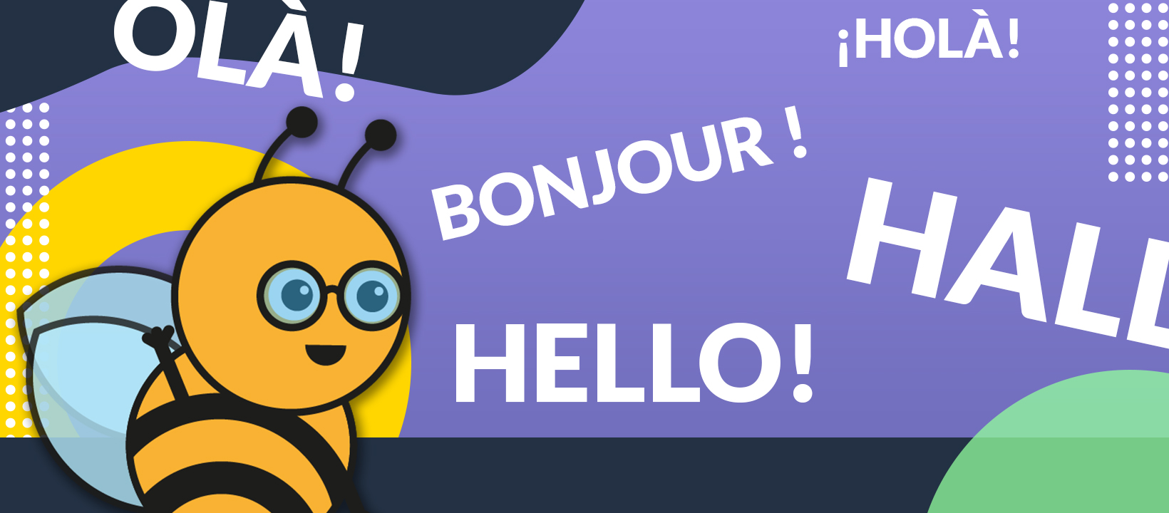 Abeille Learny Bloom illustrant la traduction Rise 360 de modules e-learning multilingues