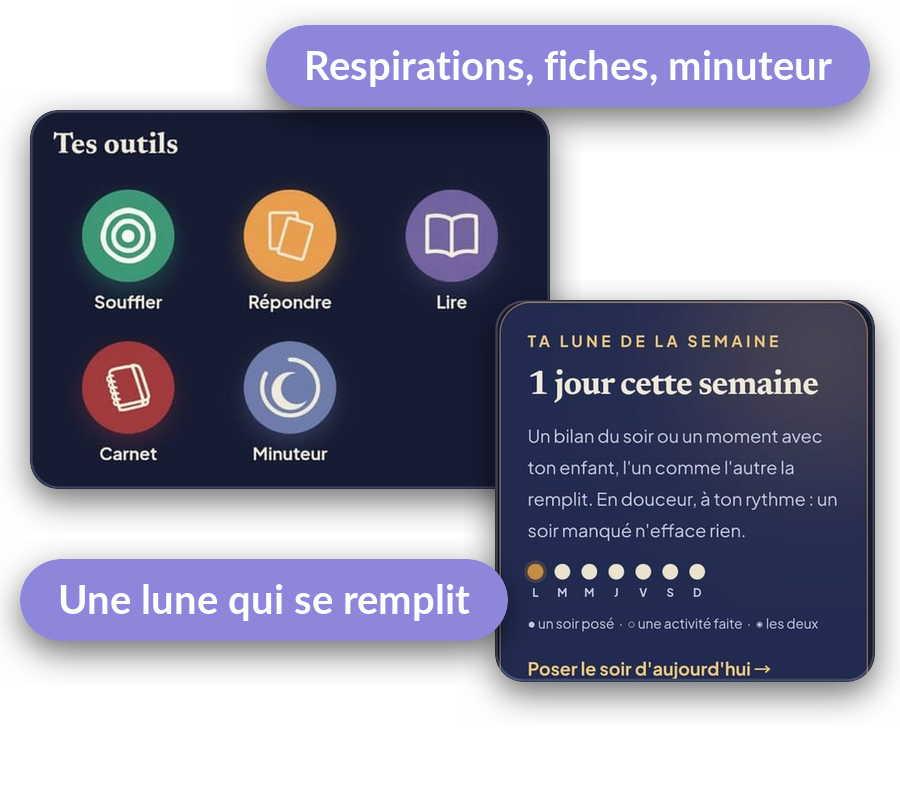 Stelune : outils du soir et lune de la semaine